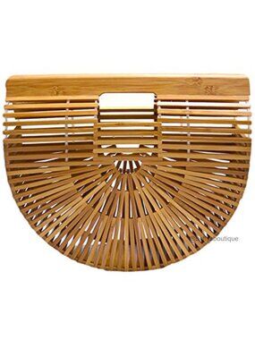 Miuco Bamboo Handbag Handmade Large Tote Straw Beach Bag